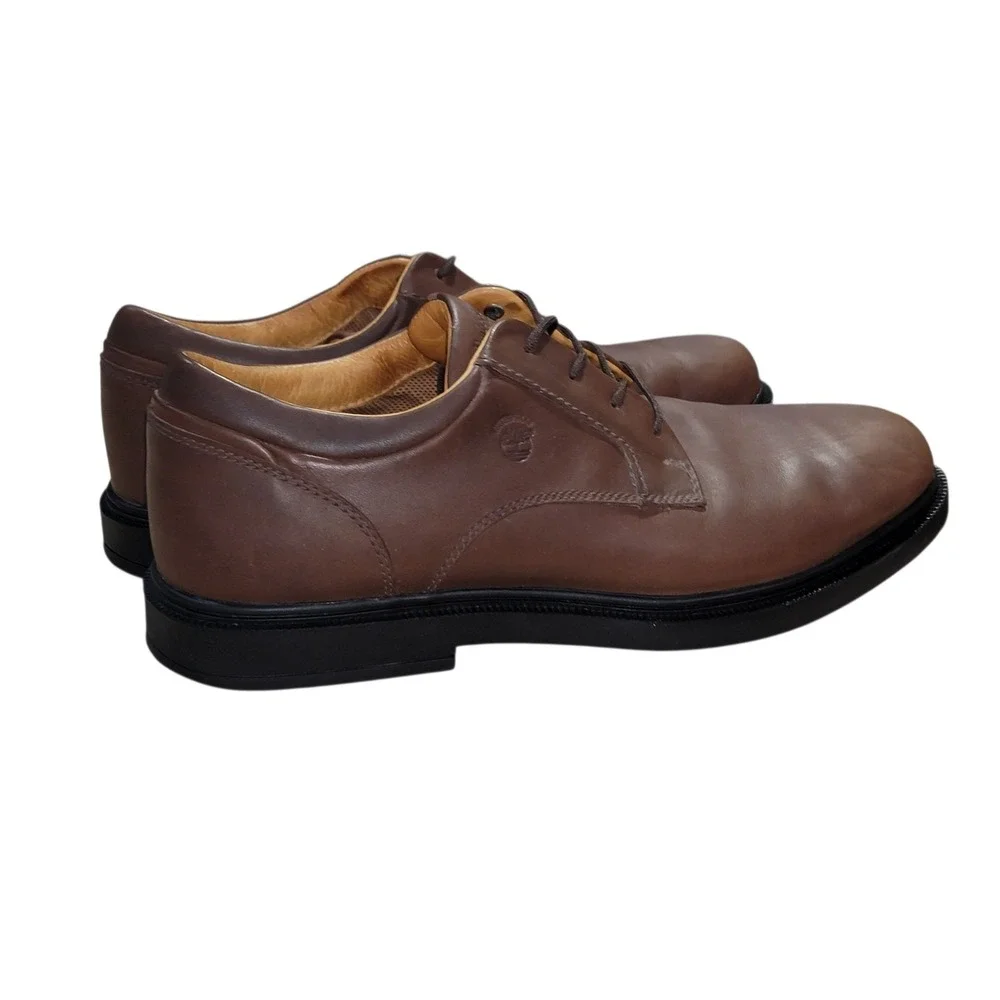 Timberland Mens Size 12M Brown Waterproof Leather Oxfords Low Top 90081
